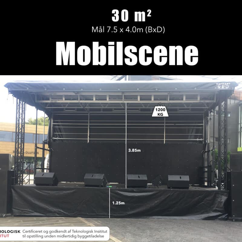Mindre Mobilscene - 30 m2 scene